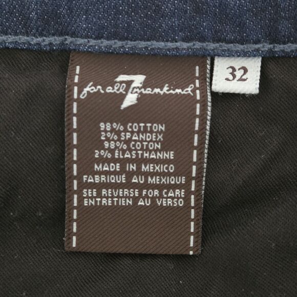 7 For All Mankind 32 Dark Wash Straight Leg Slimmy Jeans Women Mid-Rise - Picture 8 of 10